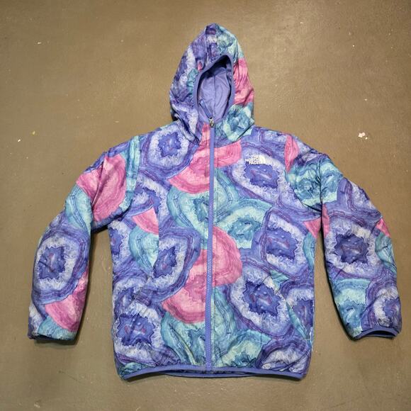 The North Face‎ Tie-Dye Reversible Puffer Jacket Girls Size Medium - Picture 1 of 7